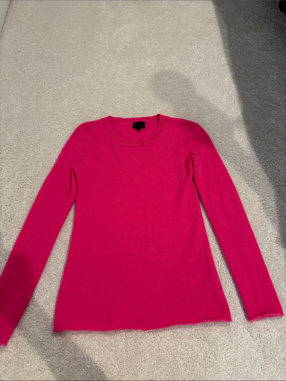 J. Crew Hot Pink Crewneck Sweater-100% cashmere